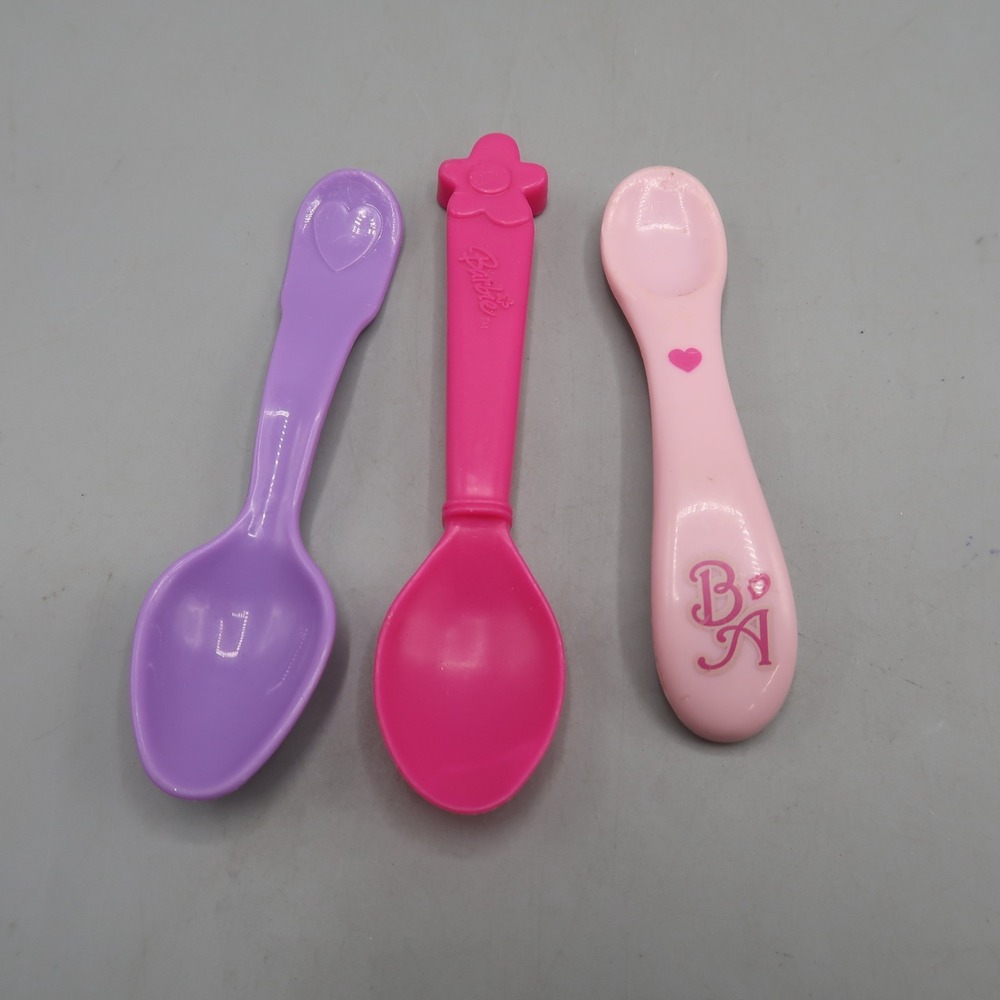Baby Alive Magnetic Spoon Pink Heart Doll Accessory Replacement & Purple Lot 3